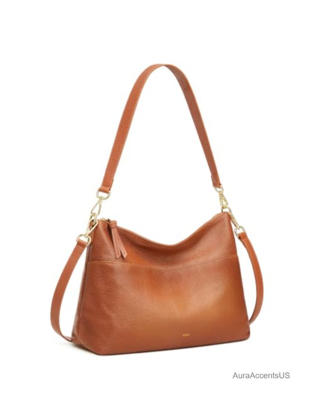 Top Grain Ombre Pebbled Leather Hobo Crossbody Bag with 2 Removable Straps